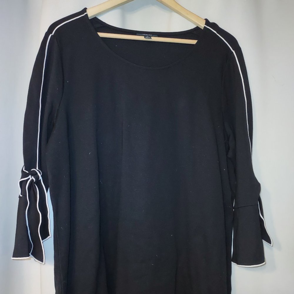 Black White Trim Alfani 2x Dress Blouse